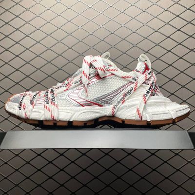 Balenciaga 3XL Extreme White Red Laces Lace-up Retro Dad Shoes Sports Mesh Upper Shoes